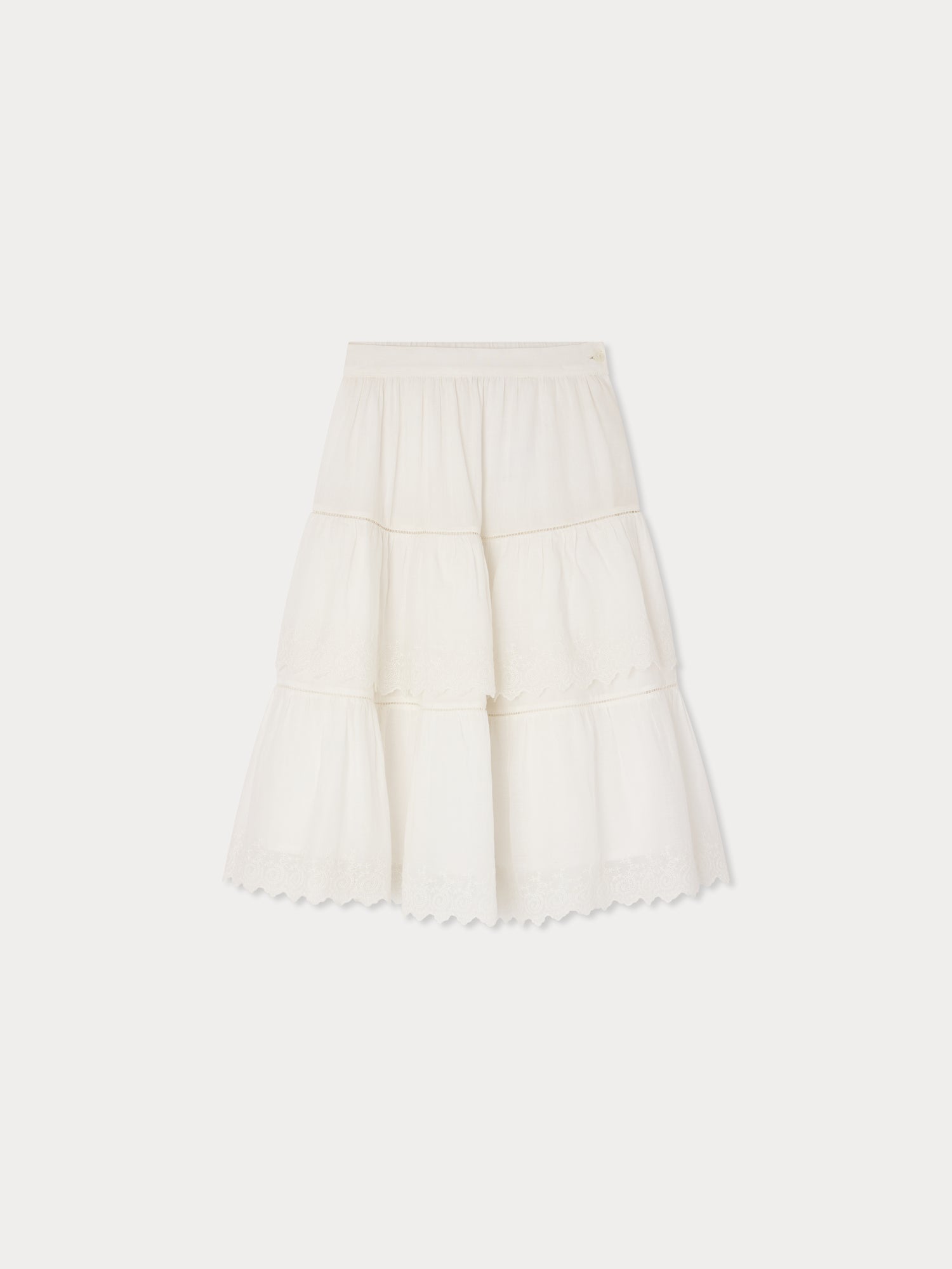 skirt with broderie ang e in organic cotton