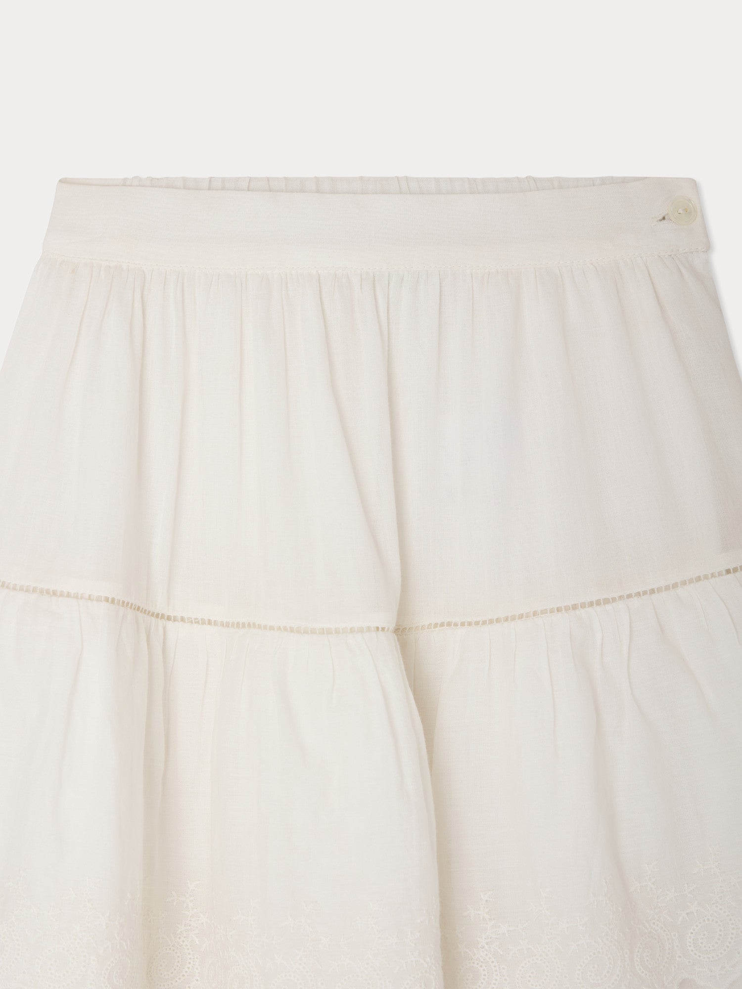 skirt with broderie ang e in organic cotton