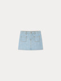 jupe en jean jacquard cerises