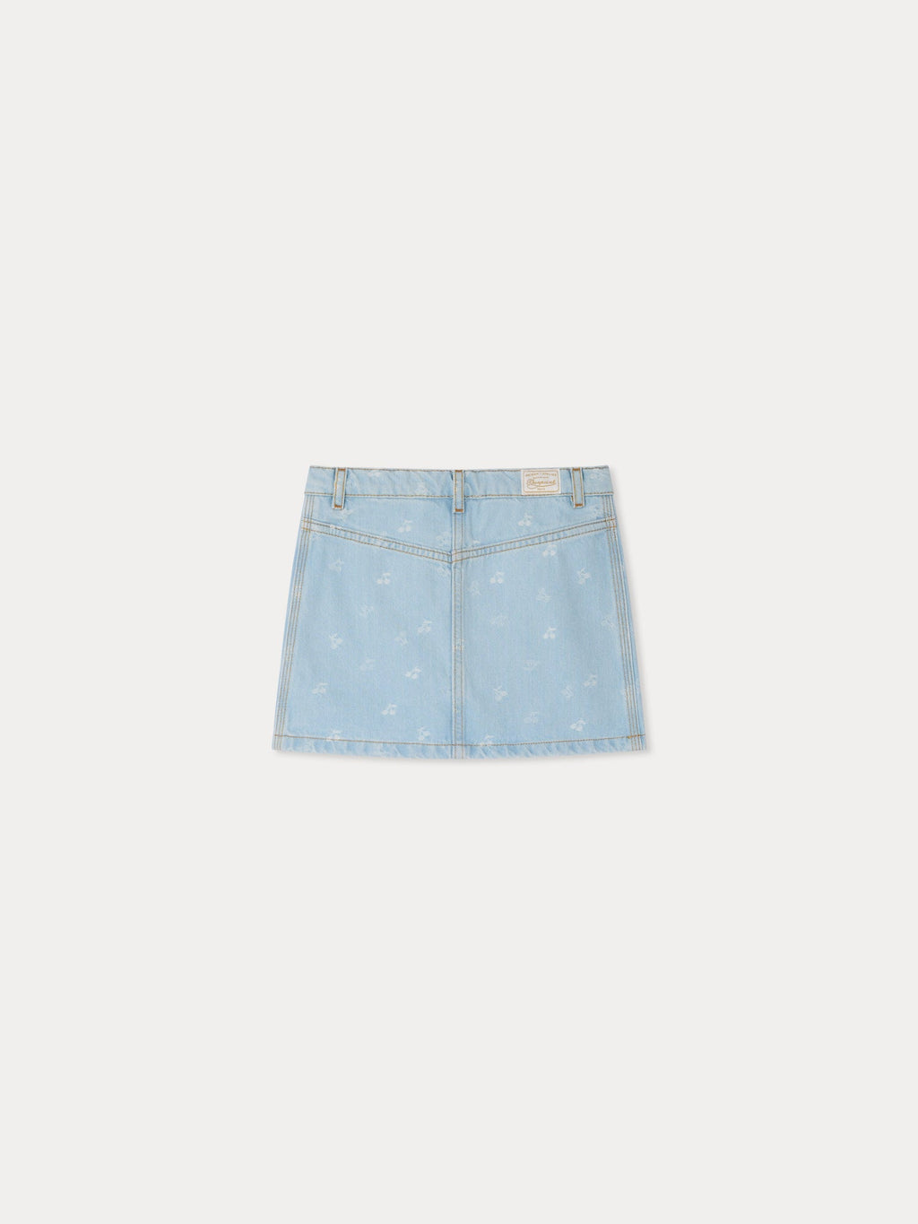jupe en jean jacquard cerises