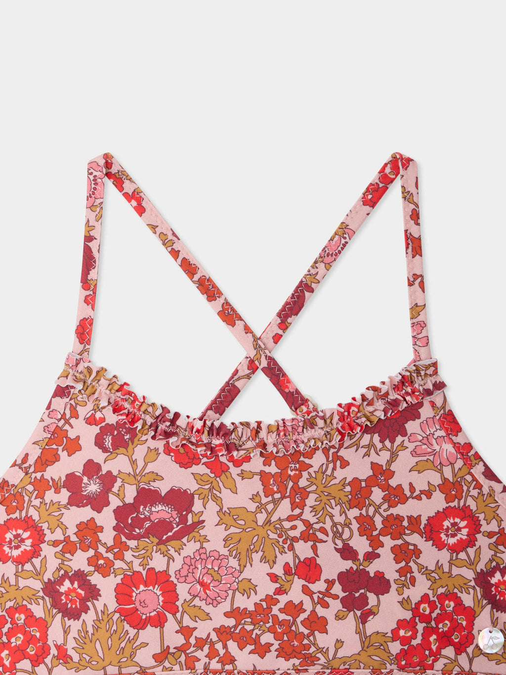 maillot de bain deux-pièces à fleurs roses en tissu