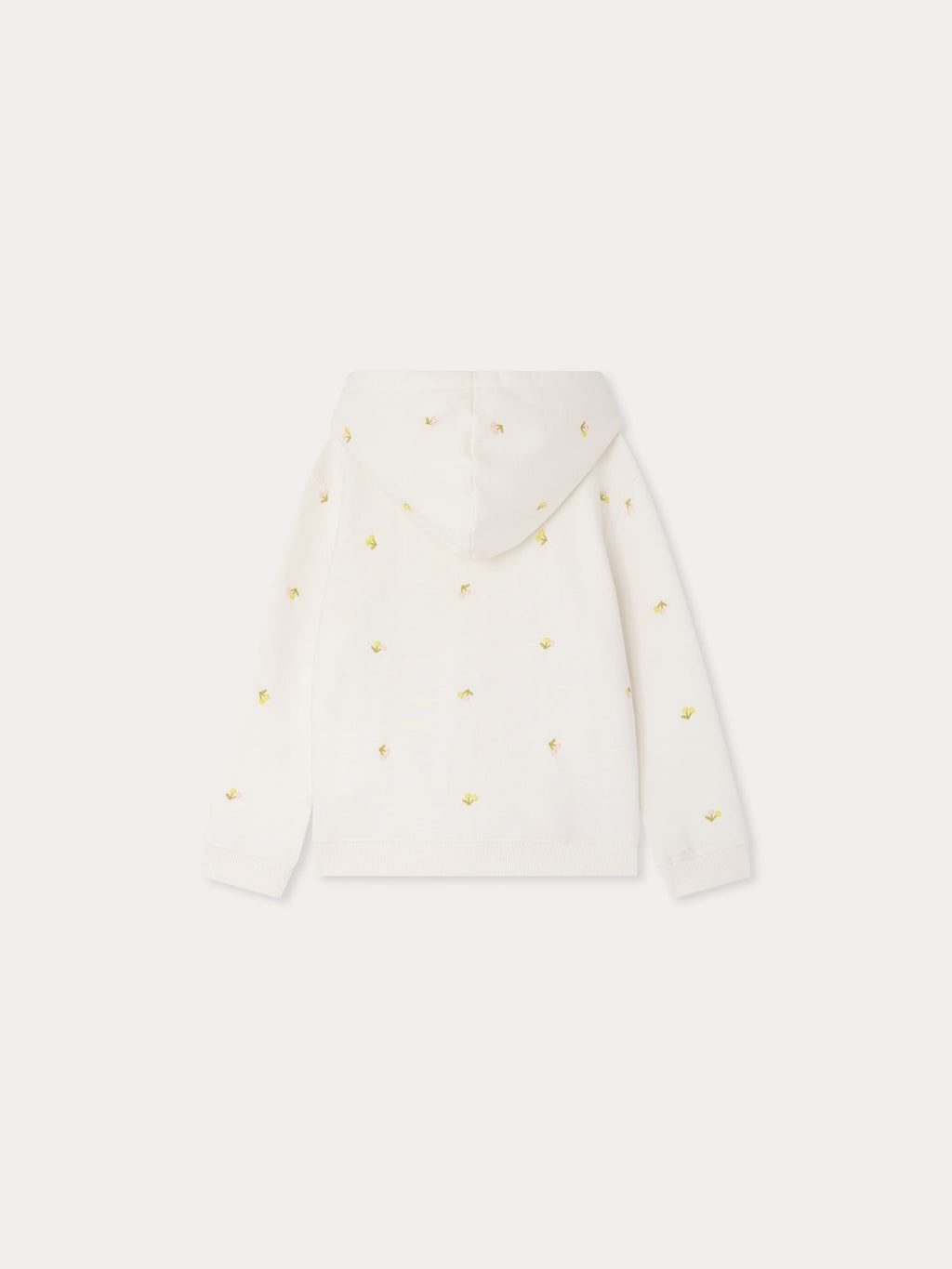 Sweat à capuche brodé cerises en coton bio