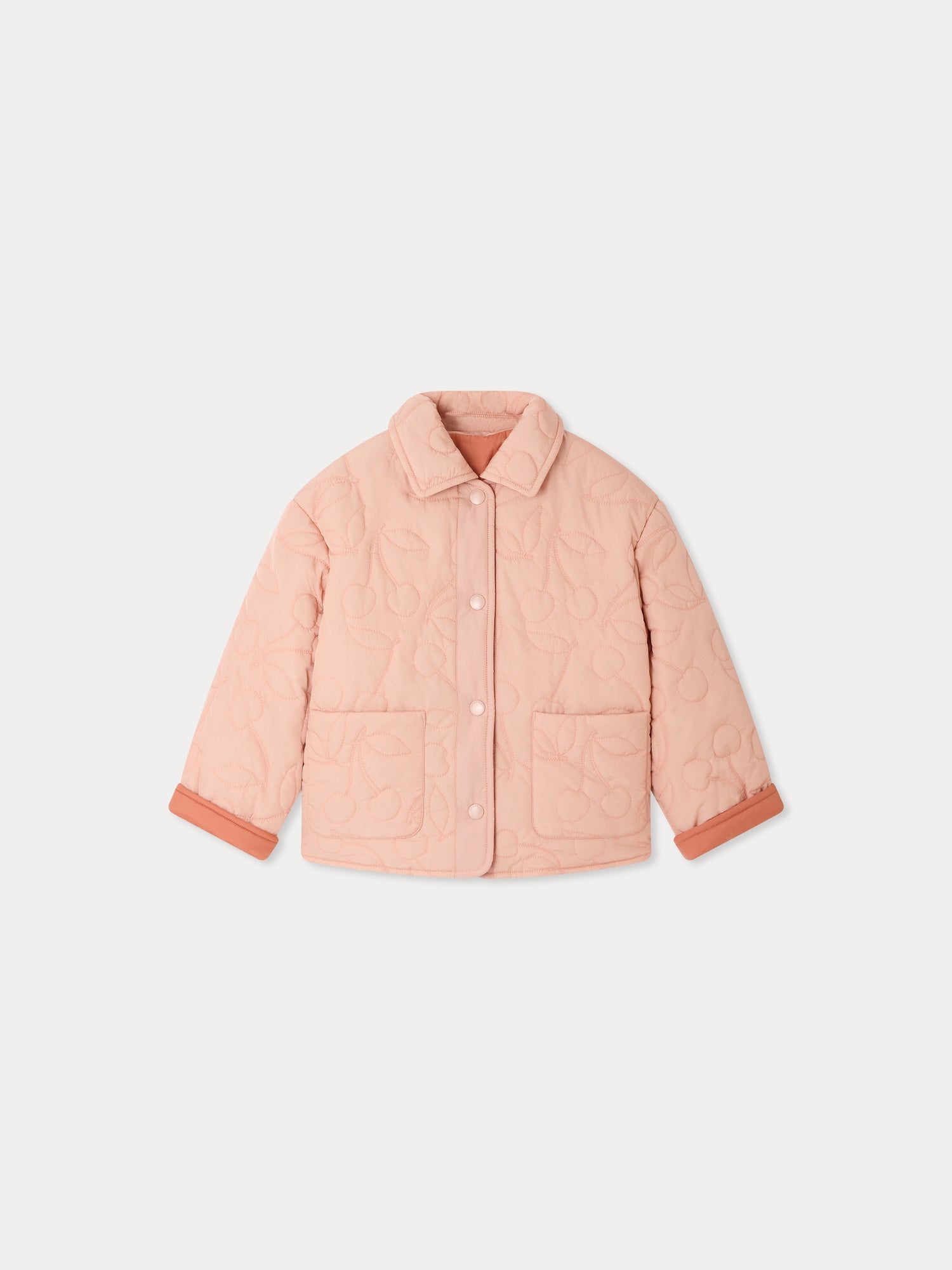 veste réversible et matelassée couleur cerise